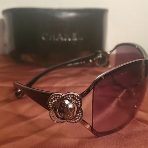 SOLD. Vintage CHANEL shield sunglasses